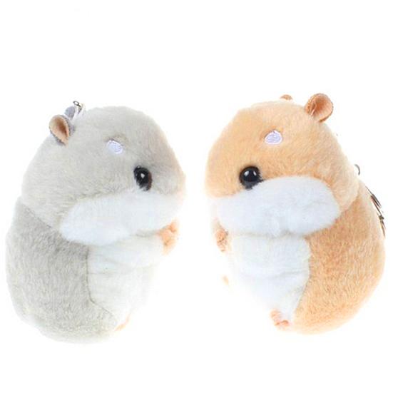 Cute Hamster Pendant Plush Clasp Key Key Chain Ring Keyring Handbag Car Decor