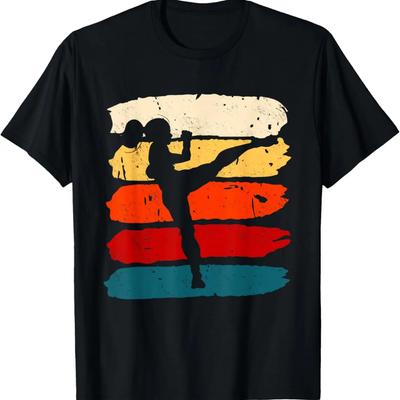 Kickboxing Woman Kickboxer Karate Boxing MMA Fighter T-Shirt