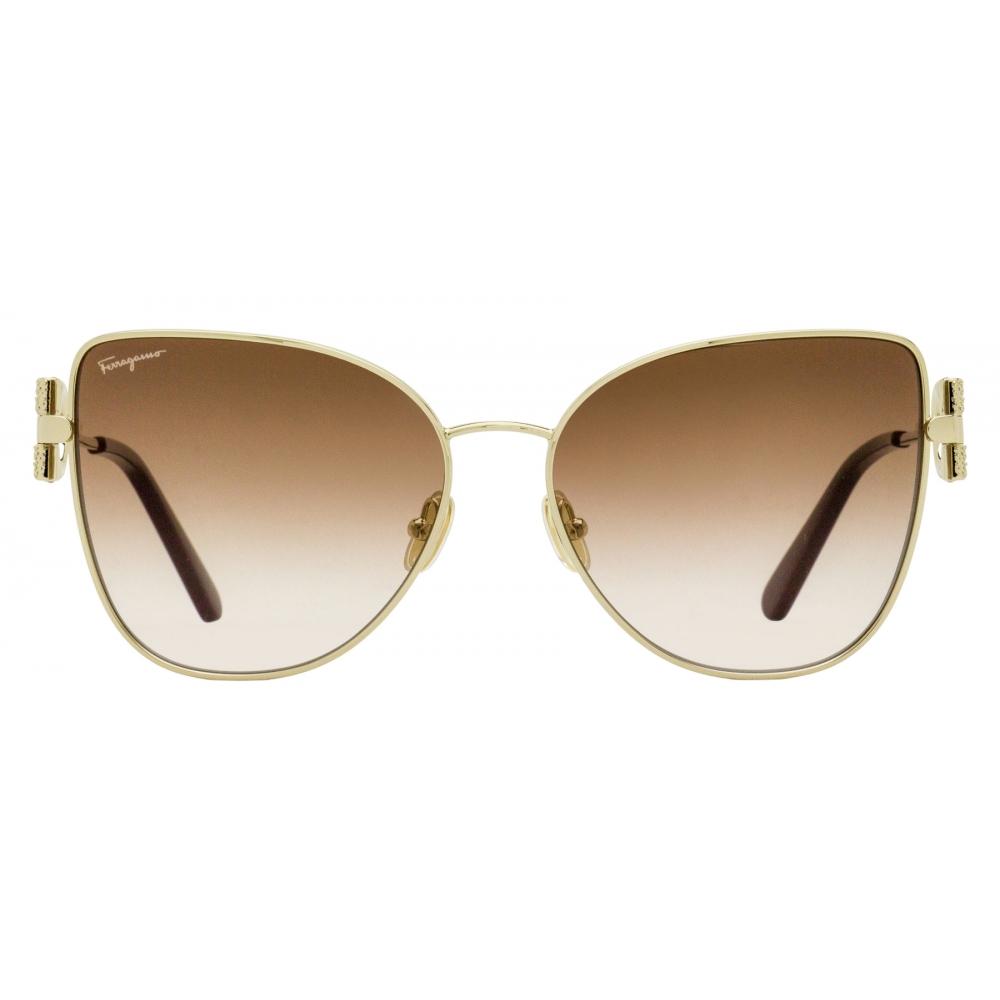 Salvatore Ferragamo Ferragamo Women S cryStal Gancini SunglaSSeS Sf296Sr 703 Gold Maroon 60mm 703