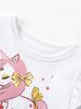 Rainbow Unicorn Print Kids' Mesh Dress - Short Sleeve, Spring/Summer