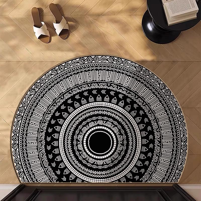 Half Circle Carpet Entrance Door Mat Household Door Non Slip Mat Dirt Resistant and Can Be Cut