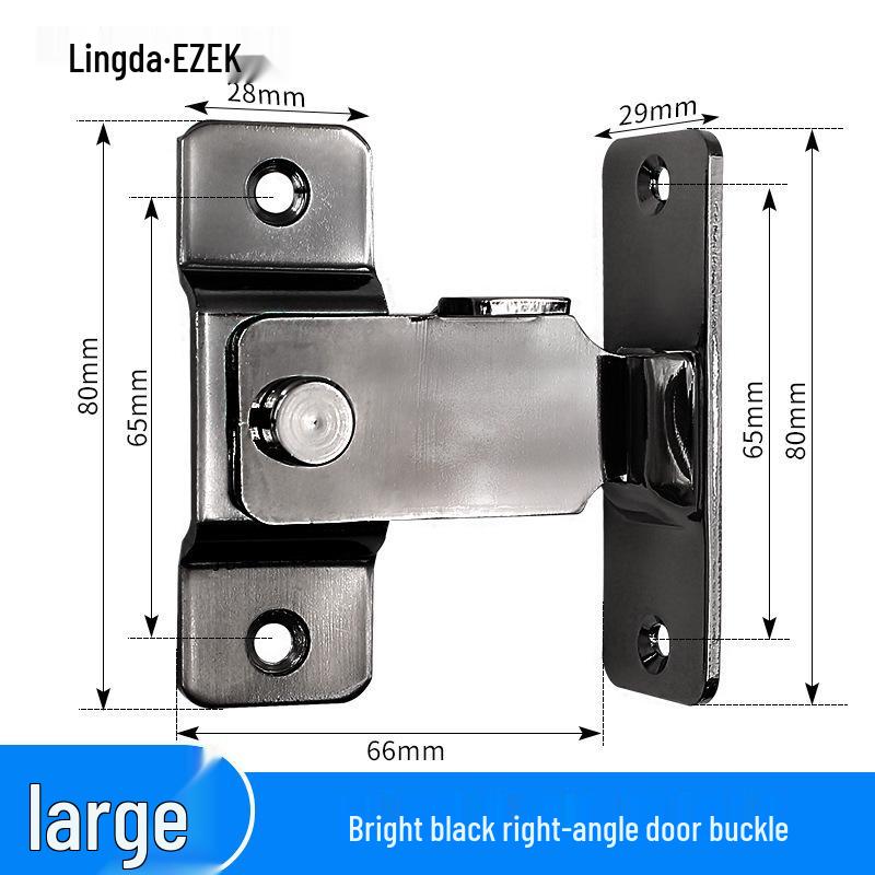 Stainless Steel No-Drill Door Lock Latch with Keyhole, Left/Right Opening, Anti-Theft Bolt.
