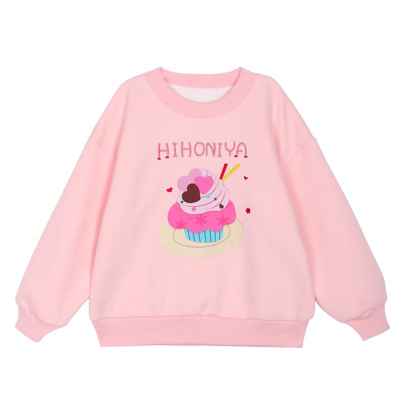 LUSON Baby Girls  Plush Round Neck Sweatshirt 100