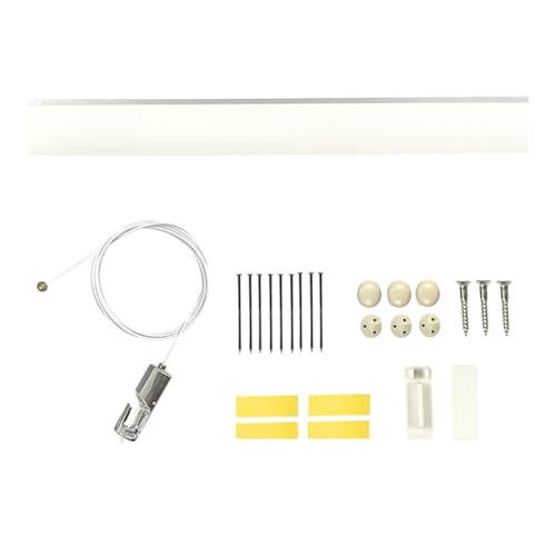 Fukui Metal Craft Rail Sun Picture Rail, 65cm Wide, Stylish Ball-Type with White Mini Wire Set, for Frames, Picture Display, DIY, Rentals, Walls, and