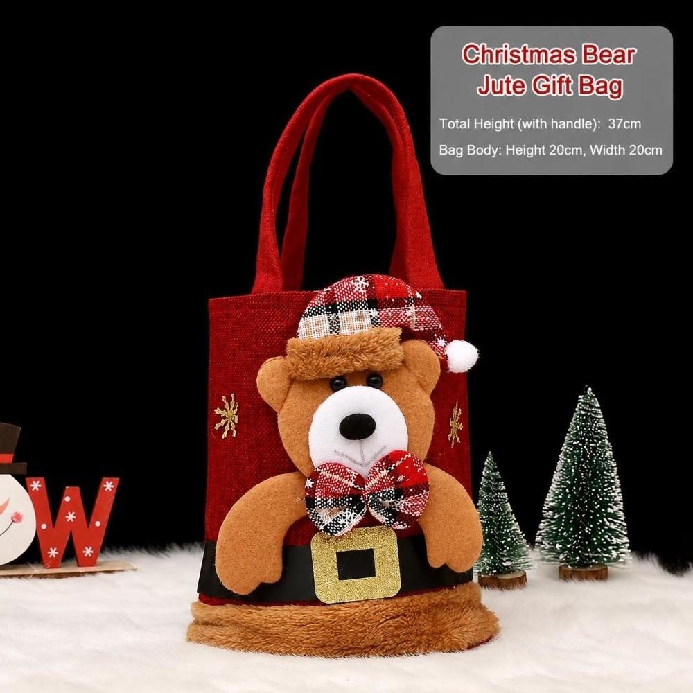 Material Gift Bags Animal Design Handheld Style Candy Bags Apple Candy Print Christmas Decoration Storage Bags Children Party