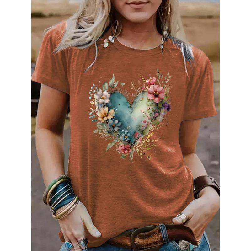 

Любовь Растение 3D-принт Женская Футболка с Круглым Вырезом Свободного Кроя с Коротким Рукавом 6XL