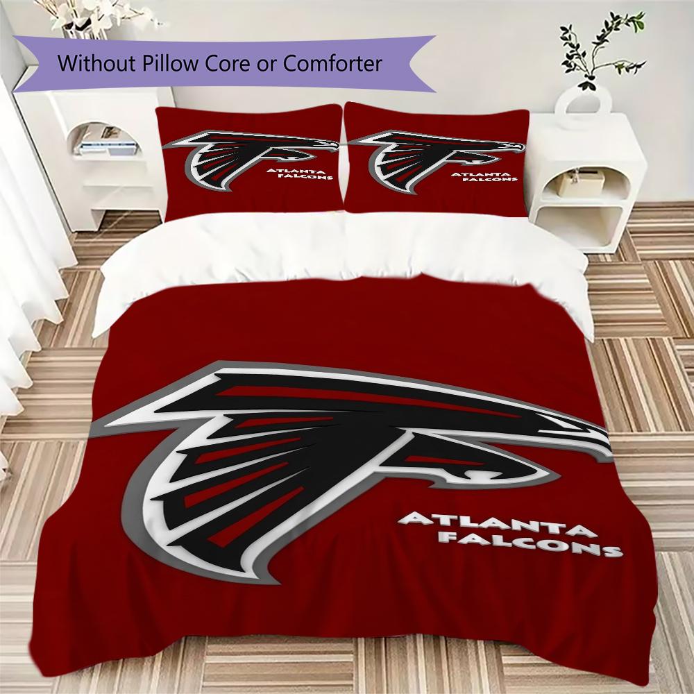 Atlanta Falcons Muster Bettwäsche Steppset Steppdecke Kissenbezug Heimdekoration Geburtstagsgeschenk (1*Bettbezug + 2*Kissenbezug ohne Füllung)