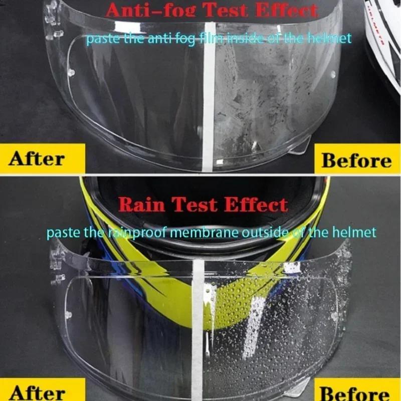 1/2PCS Helmet Clear Rainproof Film Anti-Fog Film Helmet Lens Nano Coating Sticker Motorcycle Rainy Safety Driving Accessories