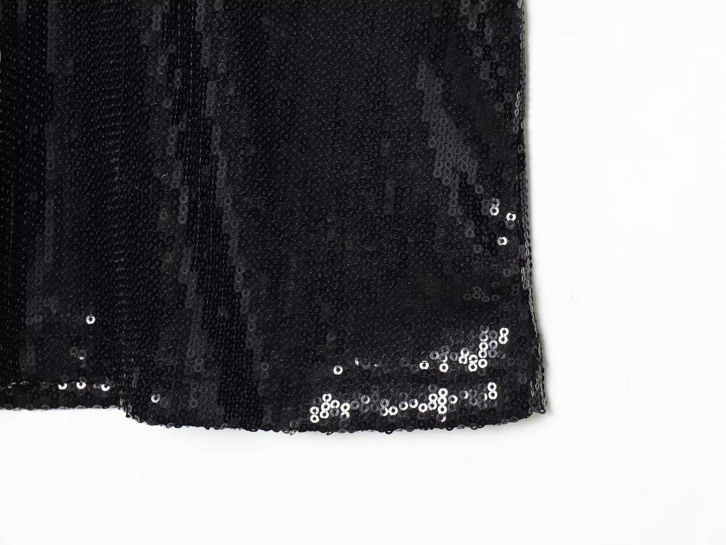 2025 Fashion Sequin Halter Neck Dress for Women - European and American Style