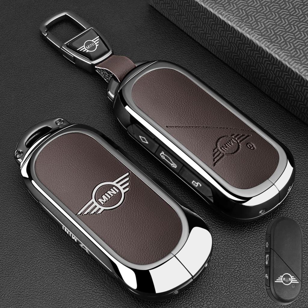 Klíčenka z kožené slitiny pro kryt klíče od auta Fob Pro BMW MINI Cooper Countryman U25 J01 J05 F65 F66 2024 2025 Ochranná Klíčenka