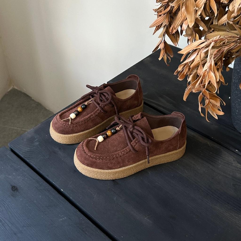 Retro kulatá špička korálkový pásek platforma klokaní boty 2025 nová móda všestranné ležérní sportovní boty dámské tréninkové boty