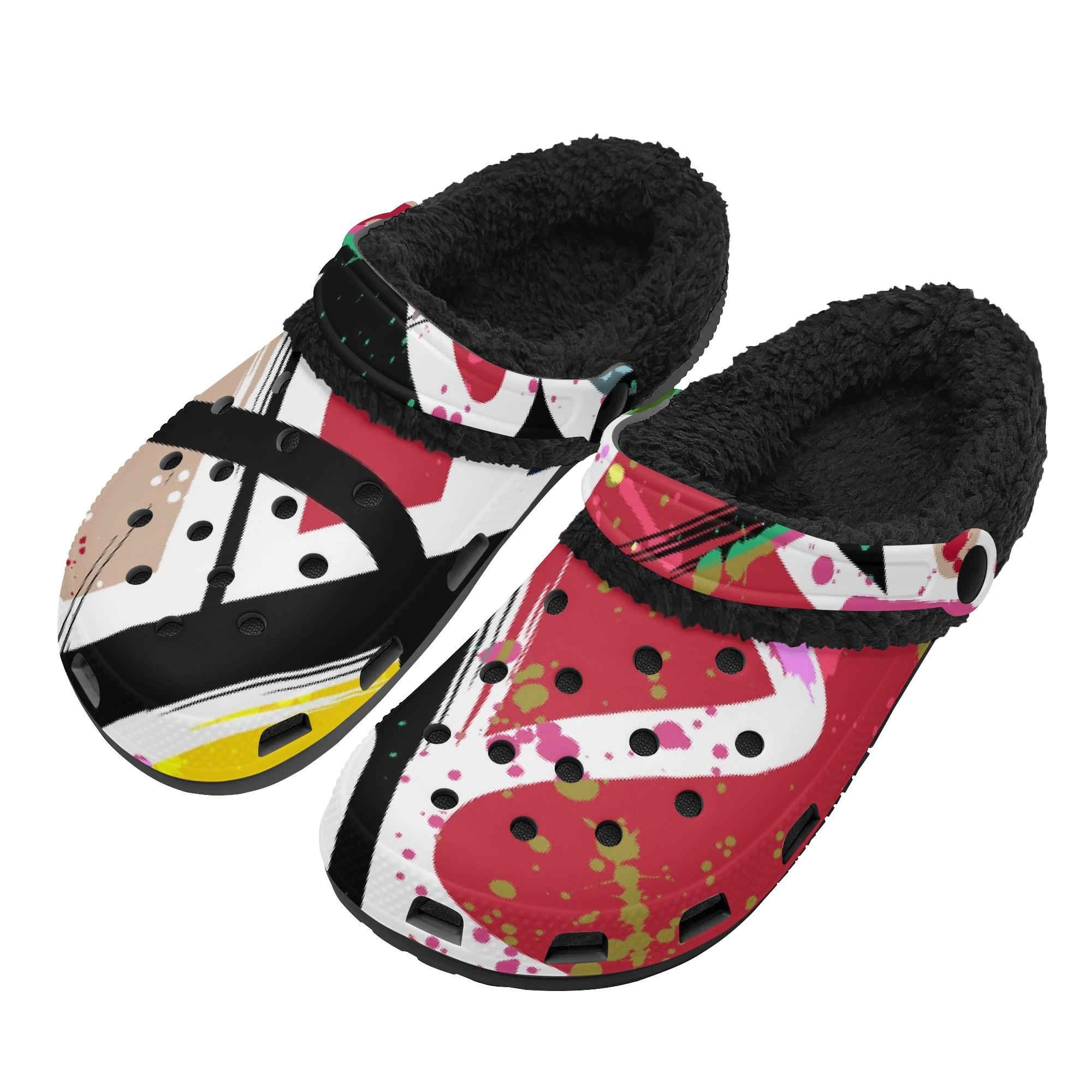 

1 Pair Comfort EVA Fur Lined Clogs For Men Women Cozy Slip On Warm Winter Shoes Lightweight Soft Indoor Outdoor Use Daily Use 48 чёрный