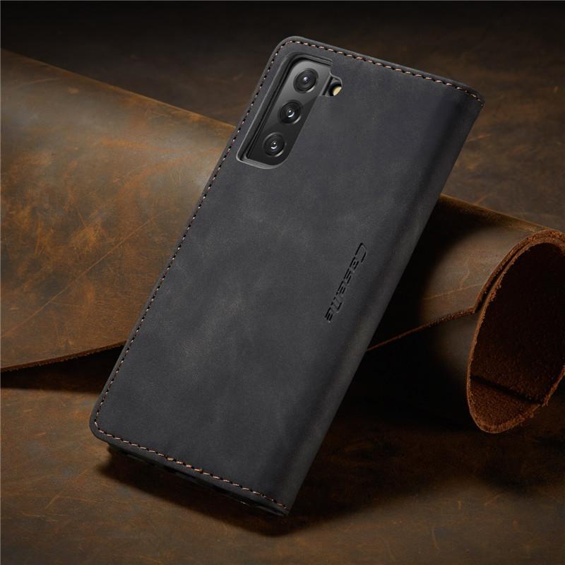 CaseMe Magnetische Flip Leder Handyhülle Für Samsung Galaxy S25 FE S25 Edge S24 Plus S23 S22 S21 Ultra S20 S10 Brieftasche Kartenhalter Tasche Cover Coque