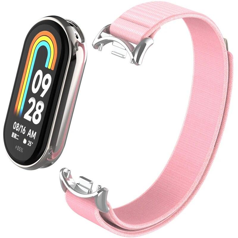 Nylon Strap for Xiaomi Mi Band 8 Wristband Metal Head Particles Replacement Bracelet Belt for Xiaomi Miband 8 Mi Band 8 Strap