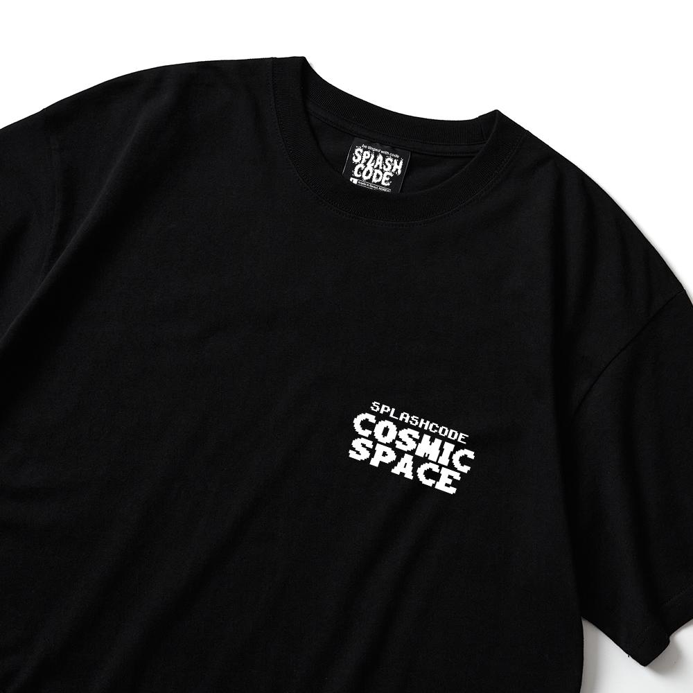 Seupeullaesikodeu Short Sleeve T-Shirt Black - Cosmic Space