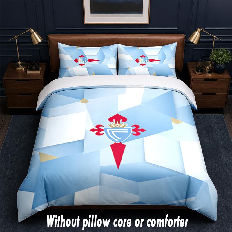 Celta Vigo FC Design Bed Bedding Set 1 Duvet Cover + 2 Pillowcases Soft Breathable Household Bed Linens