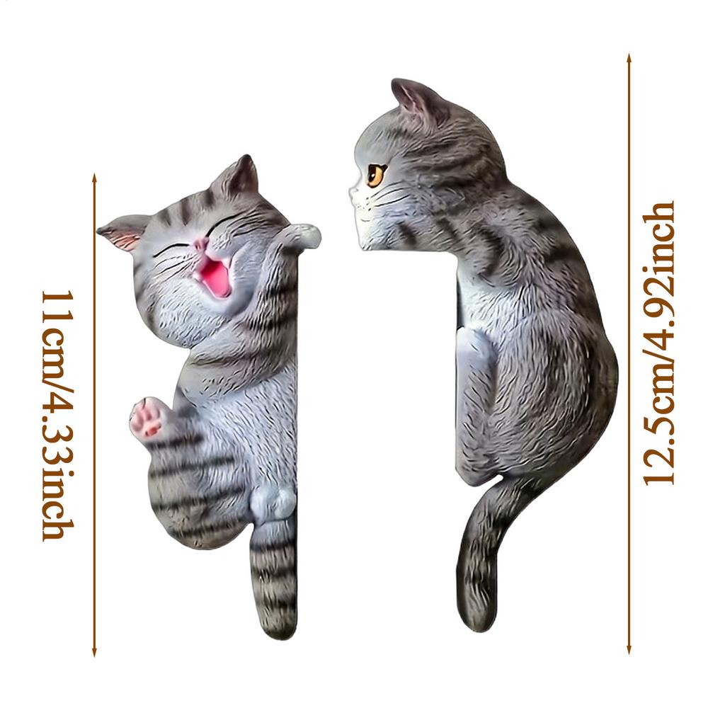 Light Button Sticker 2-Piece 2D Cute Cartoon Decals Cat Outlet Stickers Room Decor For Home Office Kids Room Bedroom Kitchen
