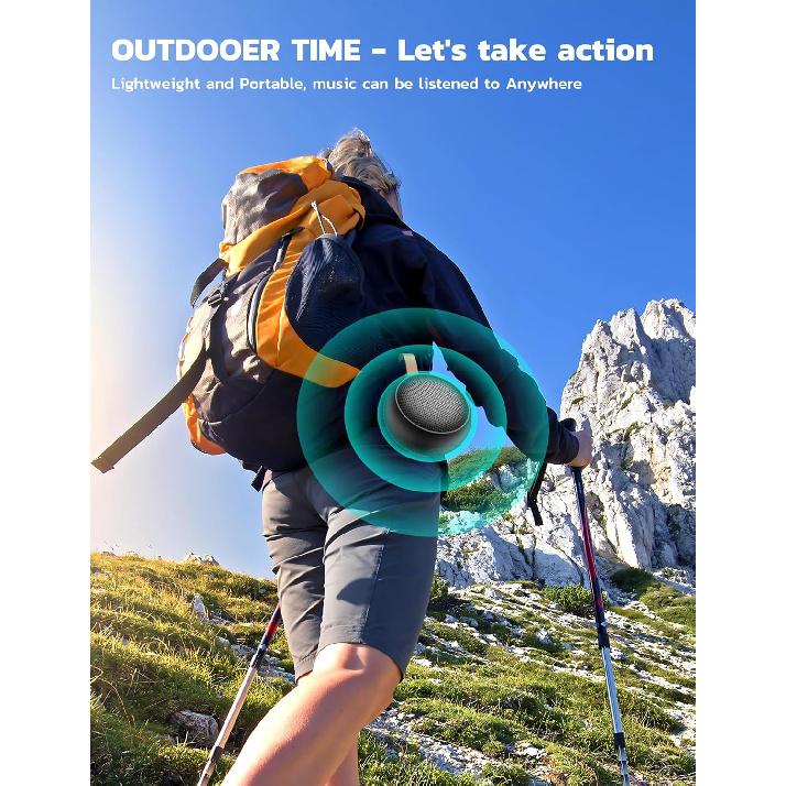 Haut-parleur Bluetooth portable, IPX7 étanche petit haut-parleur de douche sans fil Bluetooth avec son puissant, prend en charge carte TF/micro intégré