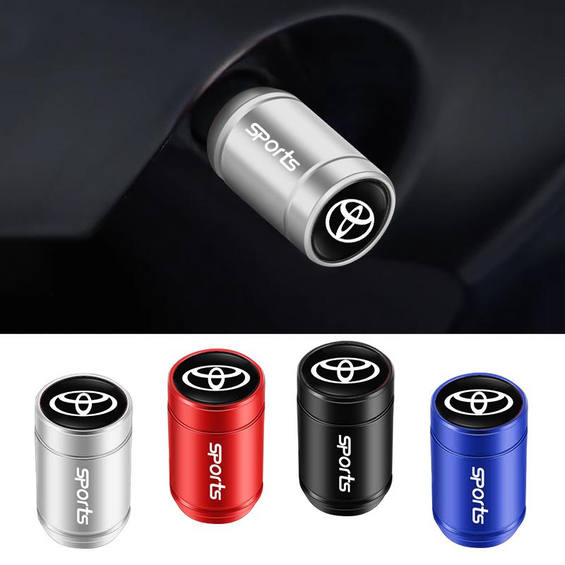 4pcs Automotive tire valve cover metal tire valve accessories For Toyota Yaris RT39 Corolla Prius Auris CHR Camry RAV4 Avalon Avensis