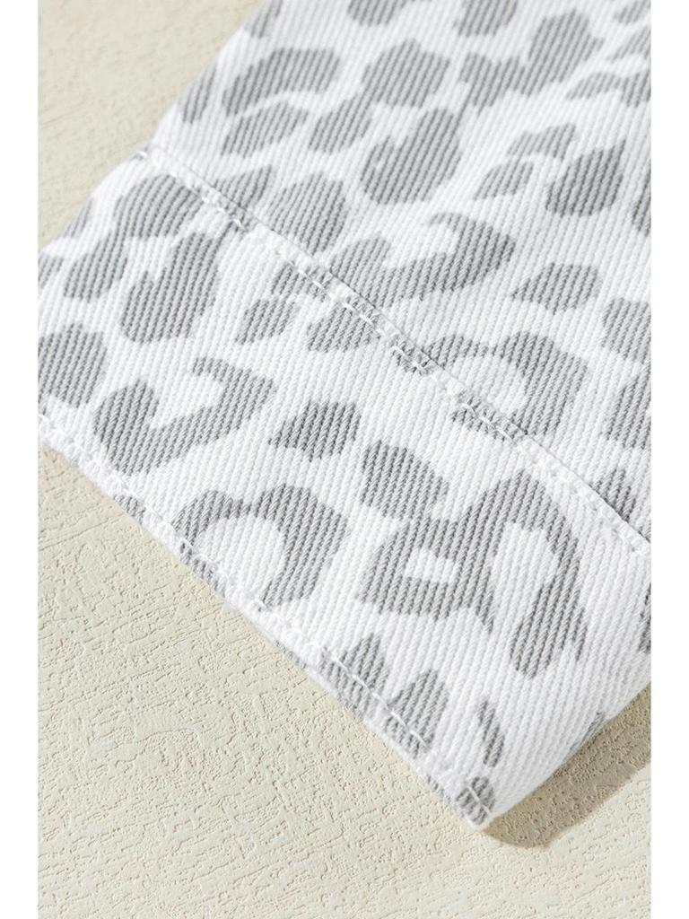 Shi Ying Women's 2025 Leopard Print Lapel Denim Jacket - Trendy European & American Winter Outerwear.