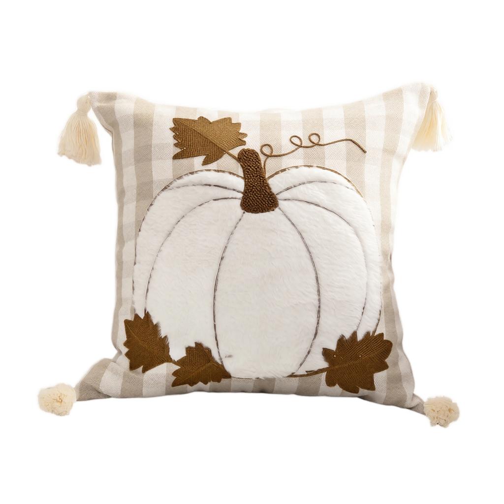 Pumpkin Maple Leaf Throw Cover for Halloween, Decorative Sofa Cushion Case, No Insert