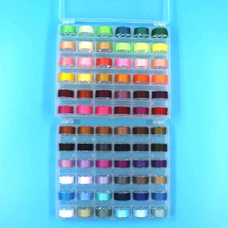 

72 Color Sewing Thread Set 72 Grid Thread Set Shuttle Core, Double Box Fixed Color Sewing Thread 72 Color Ribbon Thread Shuttle Core