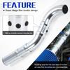 Universal 3 "76mm Air Inlet Pipe Aluminum Alloy Set Turbo Inlet Tube Direct Cold Air Filter Injection System Car Intake Pipe Set