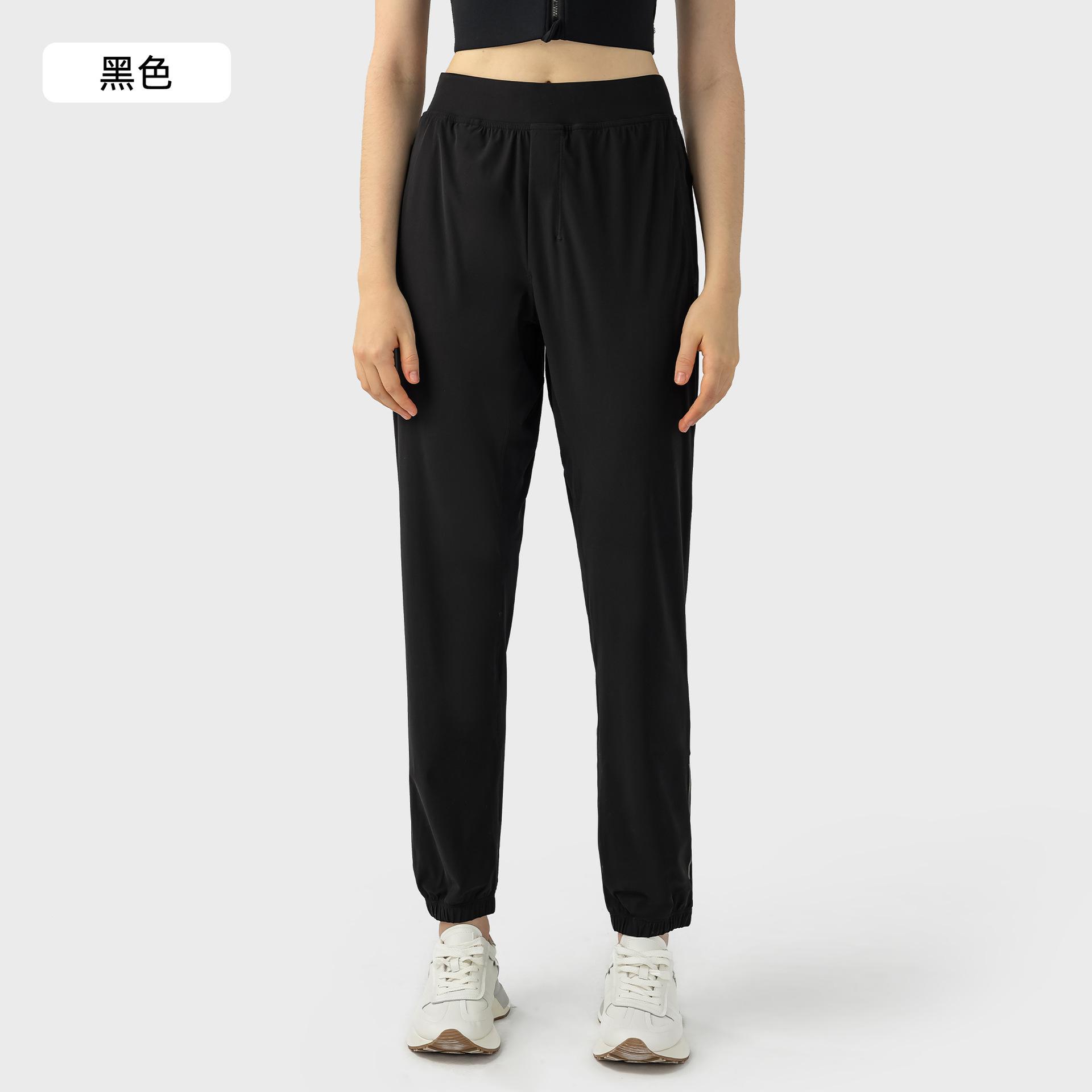 

Летние тонкие свободные спортивные штаны женские для бега, фитнеса, йоги, повседневные универсальные леггинсы на молнии SS XXL чёрный