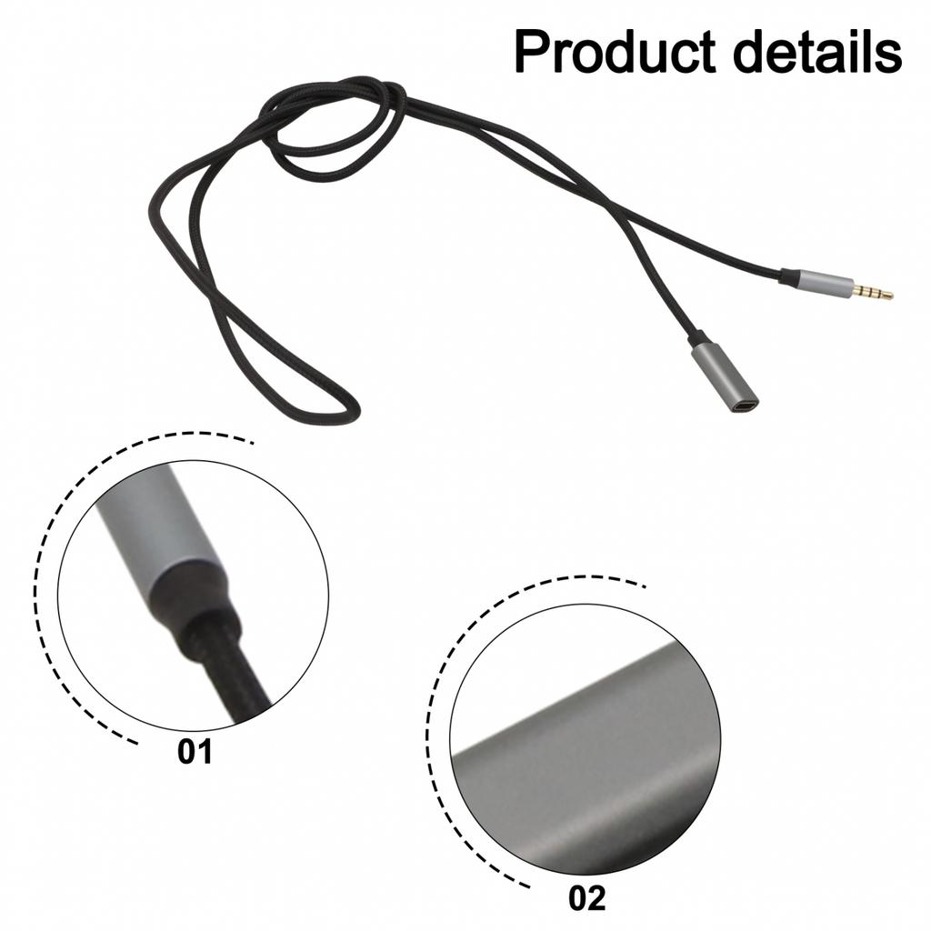 Quality Type C to 3 5mm Male Adapter for Headphones and Mic Connection