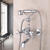 French Retro Full Copper Gold Shower Head Set with Hot and Cold Faucet