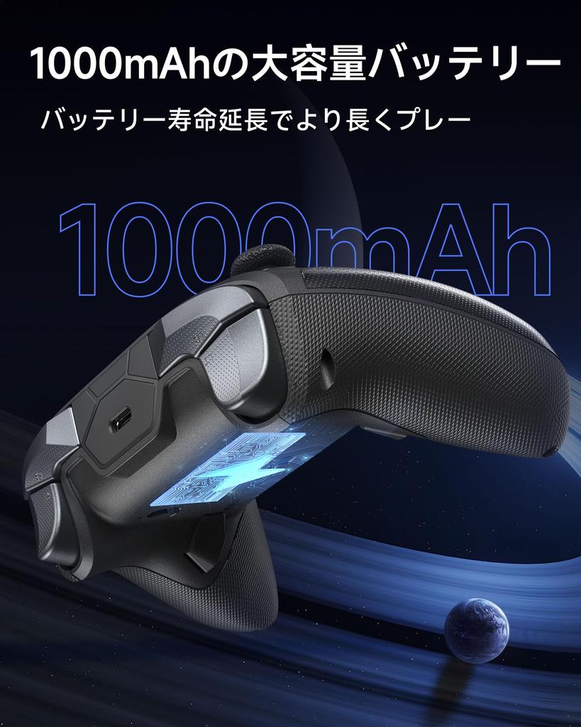 EasySMX D10 PC-Controller mit Ladestation, Kabelloses Gamepad, TMR-Joystick-Gamecontroller, 1000 Hz Polling-Rate, RGB-Hintergrundbeleuchtung und Effekt-Triggern