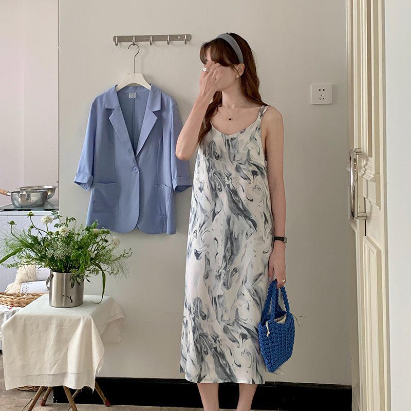 

Атласное платье-комбинация с V-образным вырезом - Женская юбка миди из искусственного шелка XL [135-150]