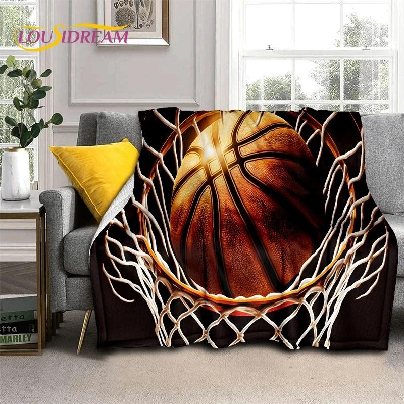 Lastest Basketball Court Frame Soft Blankets,Keep Warm Throw Blanket Comfortable Blanket for Picnic Beds Sofa Home Bedroom gift