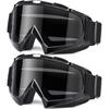 Adult Dirt Bike Goggles, 2-Pack ATV Motorcycle Goggles For Men & Women, Wide Vision Riding Off-Road Goggles