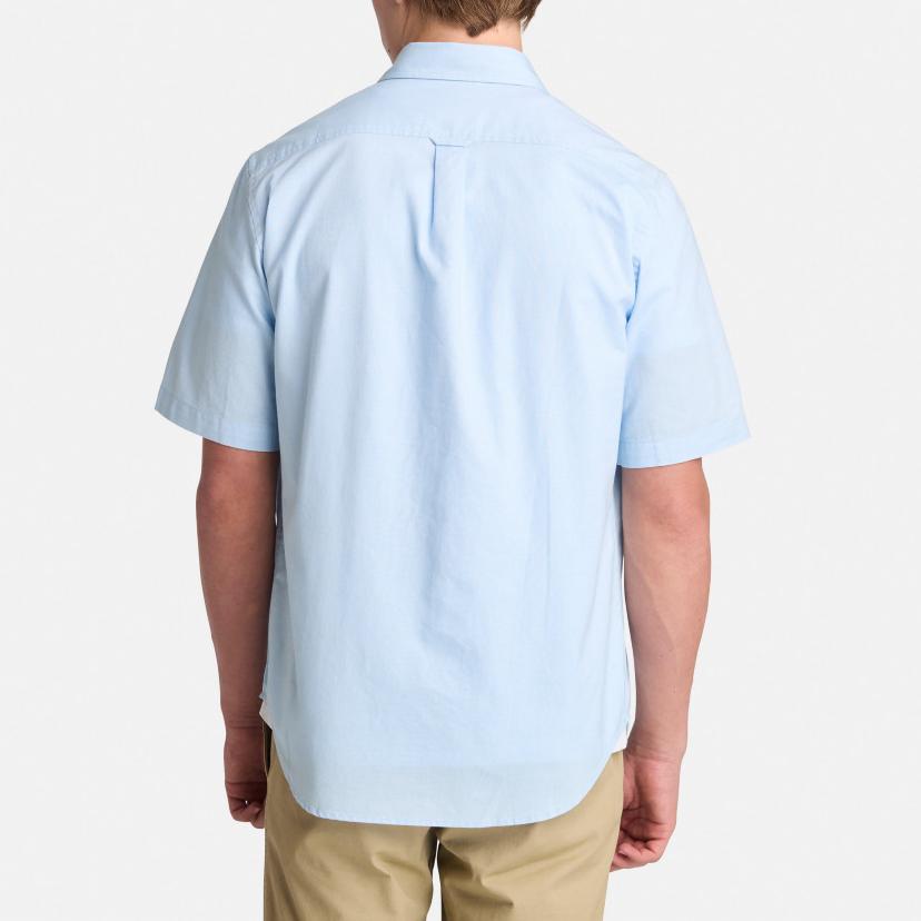 Timberland Ss25 Soft Comfortable Casual Breathable Short Sleeve Shirt Men Shirts Blue A6AX8-B02