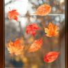 Watercolor Maple Leaf Static Cling Window Sticker, Removable & No Adhesive Home Decor, Decorative Glass Decal for Bedroom and Balcony