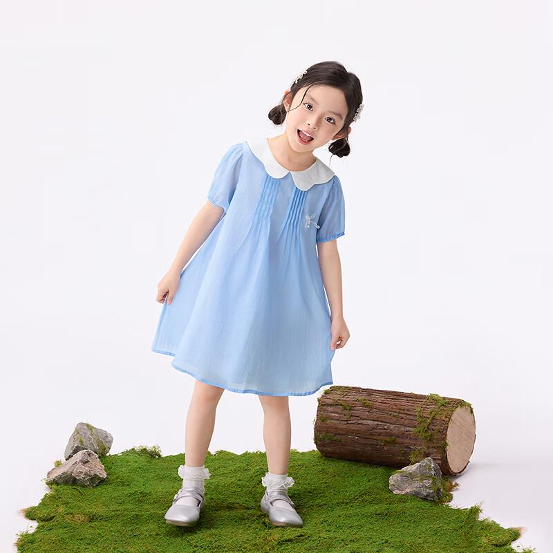 Little Yinman Girls' Puff Sleeve Bow Long Dress