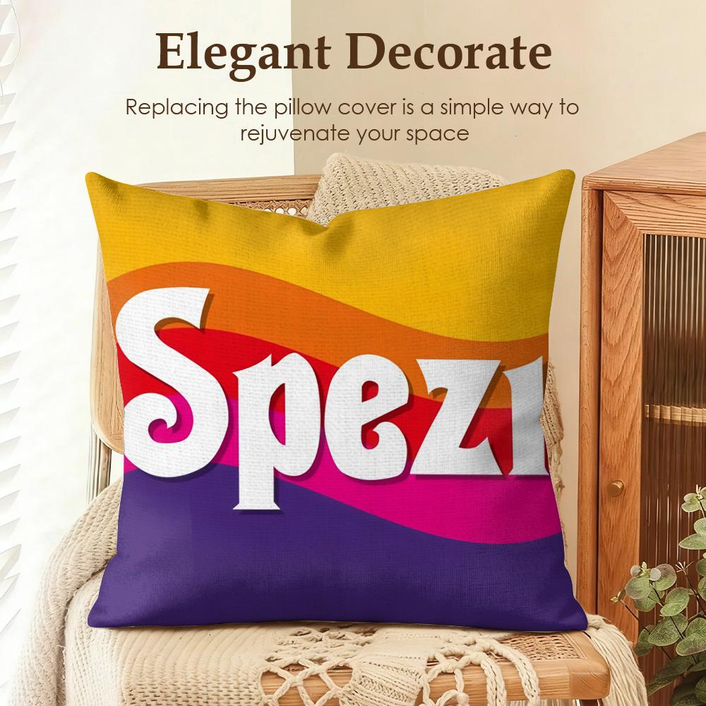 PPaulaner Spezi Logo Cushion Cover Natural Linen Organic Fabric DoubleSided Printing Sofa Home Decor Gift Pillow Case