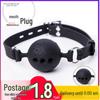 Silicone Oral Ball Gag with Air Holes - Small Three-Hole Bondage Gag