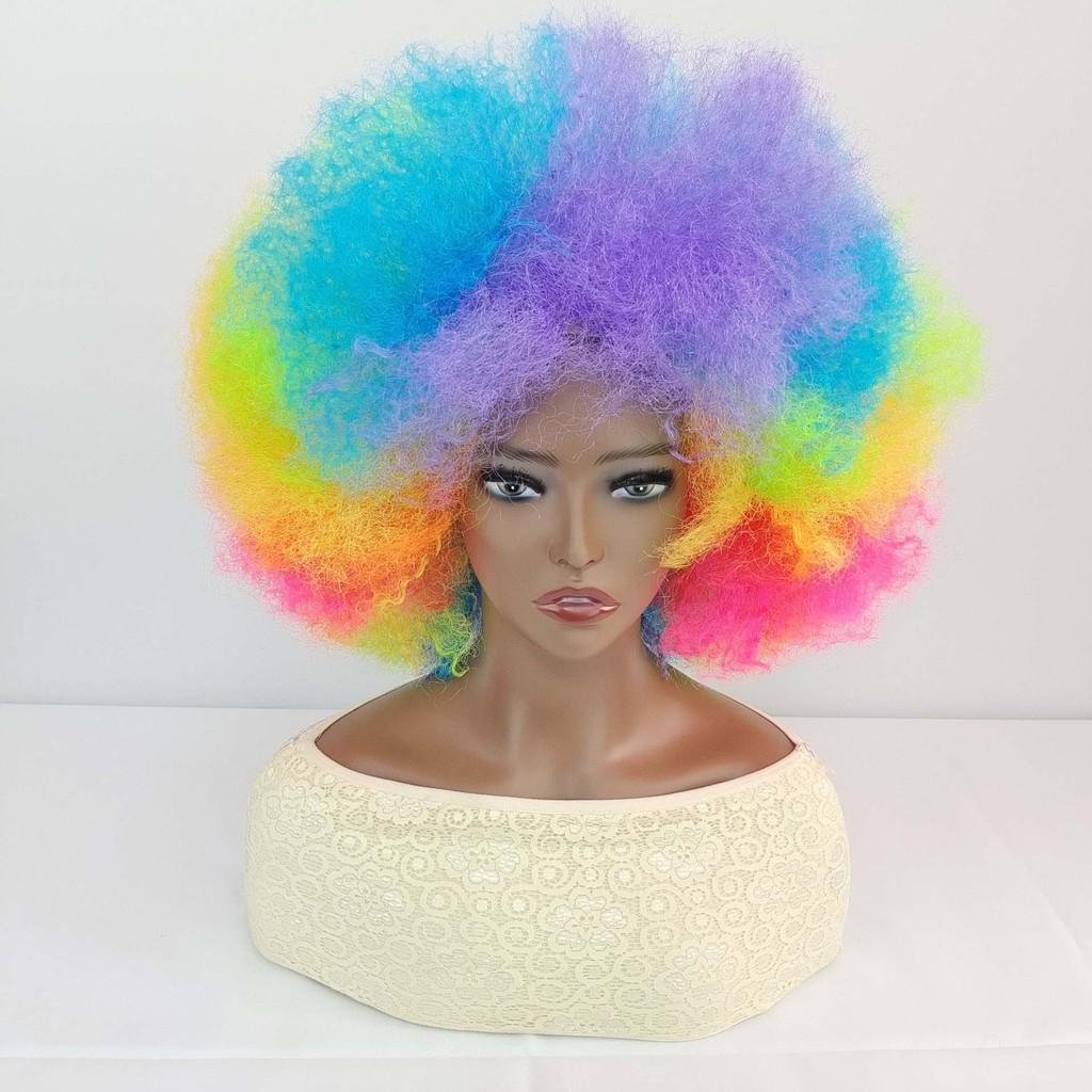 Afro-Perücke mit bunter Mischung für Damen und Jugendliche Synthetisches Haar