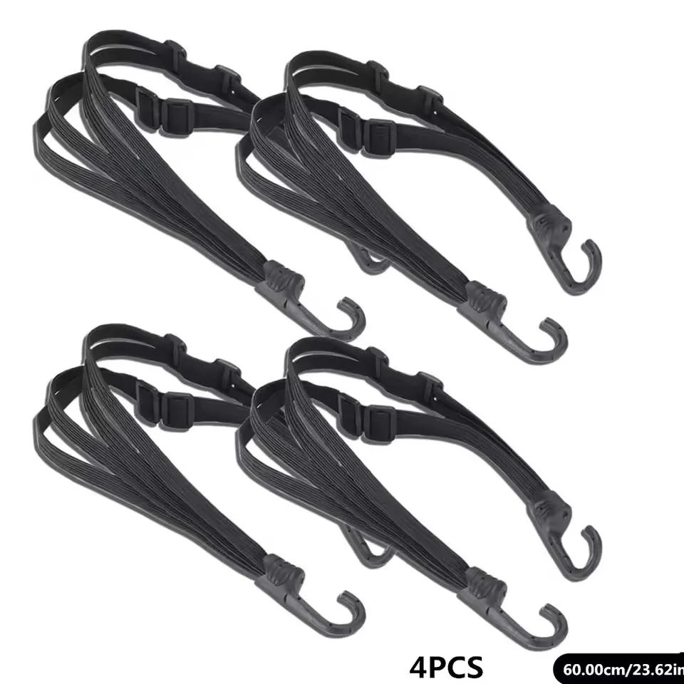 60/90CM Motorradhelmriemen Motorradzubehör Haken Gepäck Einziehbar Elastisches Seil Befestigungsgurt Motorradhelm