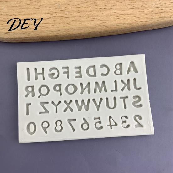 Nonstick Baking Molds for Desserts Alphabet Number Silicone Mold Cake Decorating, Mini Letters 0-9 Fondant Tool, Bakeware Jelly Flexible Non-stick
