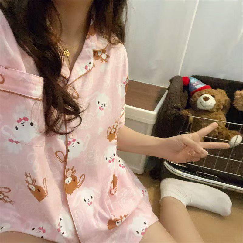 

Dessert rabbit pajamas summer new short-sleeved shorts loungewear cartoon cute beautiful girl cute ins loungewear s [recommended weight 35-40kg]