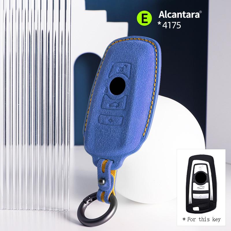 Alcantara Car Key Case Cover For BMW 1 2 3 5 7 Series X1 X3 X5 X6 F15 F16 F20 F22 F30 F32 G30 Keychain Auto Accessories