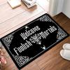 Personality Humor Door Mat With Retro Floral Border And Creative Text Patterns Soft Decorative Entryway Rug For Home Indoor