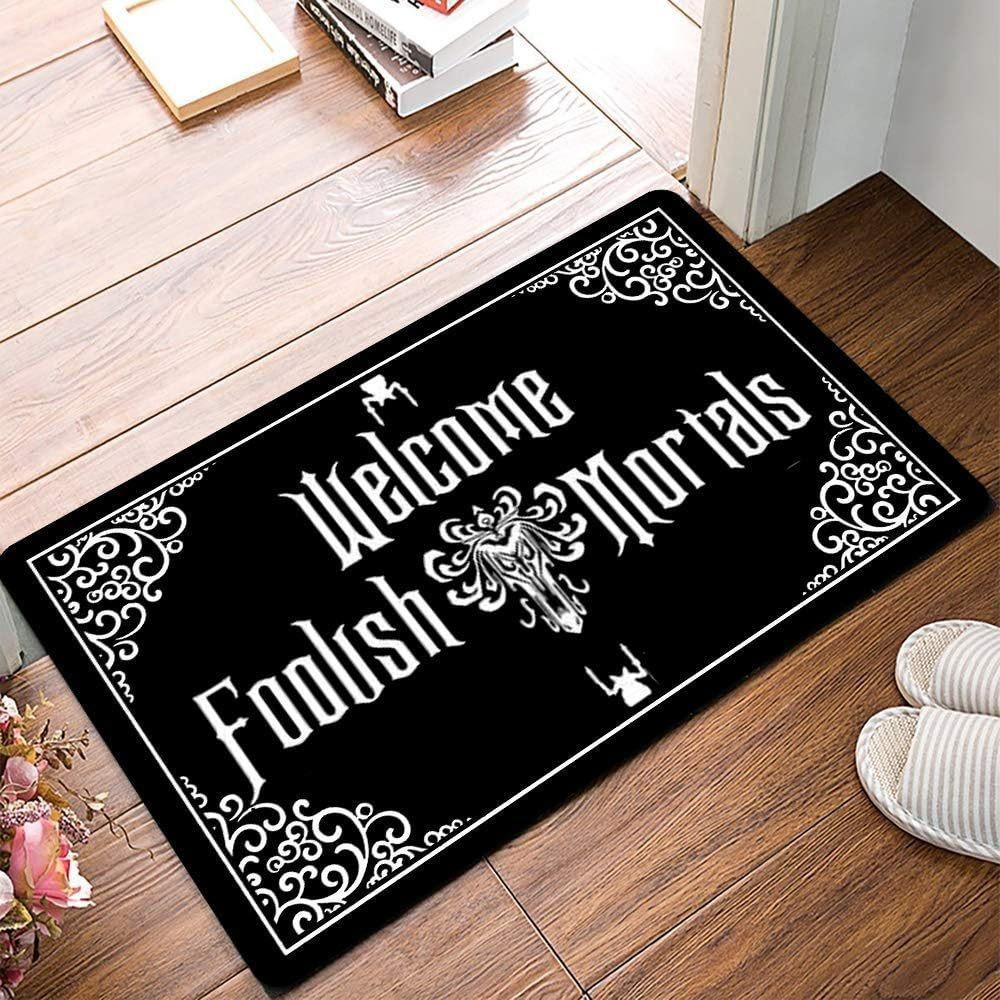Personality Humor Door Mat With Retro Floral Border And Creative Text Patterns Soft Decorative Entryway Rug For Home Indoor