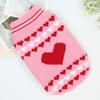 Small Dog and Cat Valentines Sweater Heart Pattern Dog Clothes Pullover Turtleneck Holiday Pet Apparel Pink