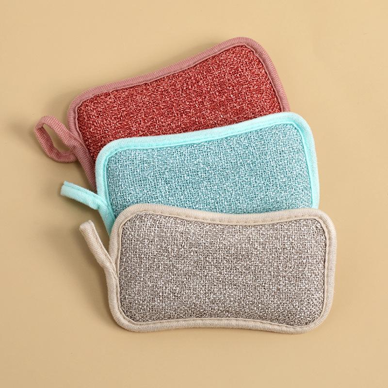  Bamboo Fiber Sponge for Kitchen, Non oil sticking Dishwashing Magic Sponge