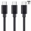 USB-C Cable - E.F.CONNECTION - 1 Meter - Pack of 3 - Fast Charging - Black