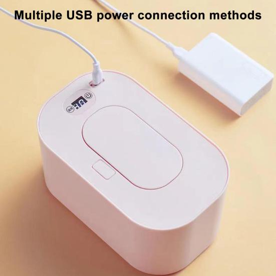 Baby Wipe Warmer Portable Wet Wipes Warmer with LED Display Adjustable Wipe Warmer Dispenser for Baby Wet Wipes Home Travel Car Use